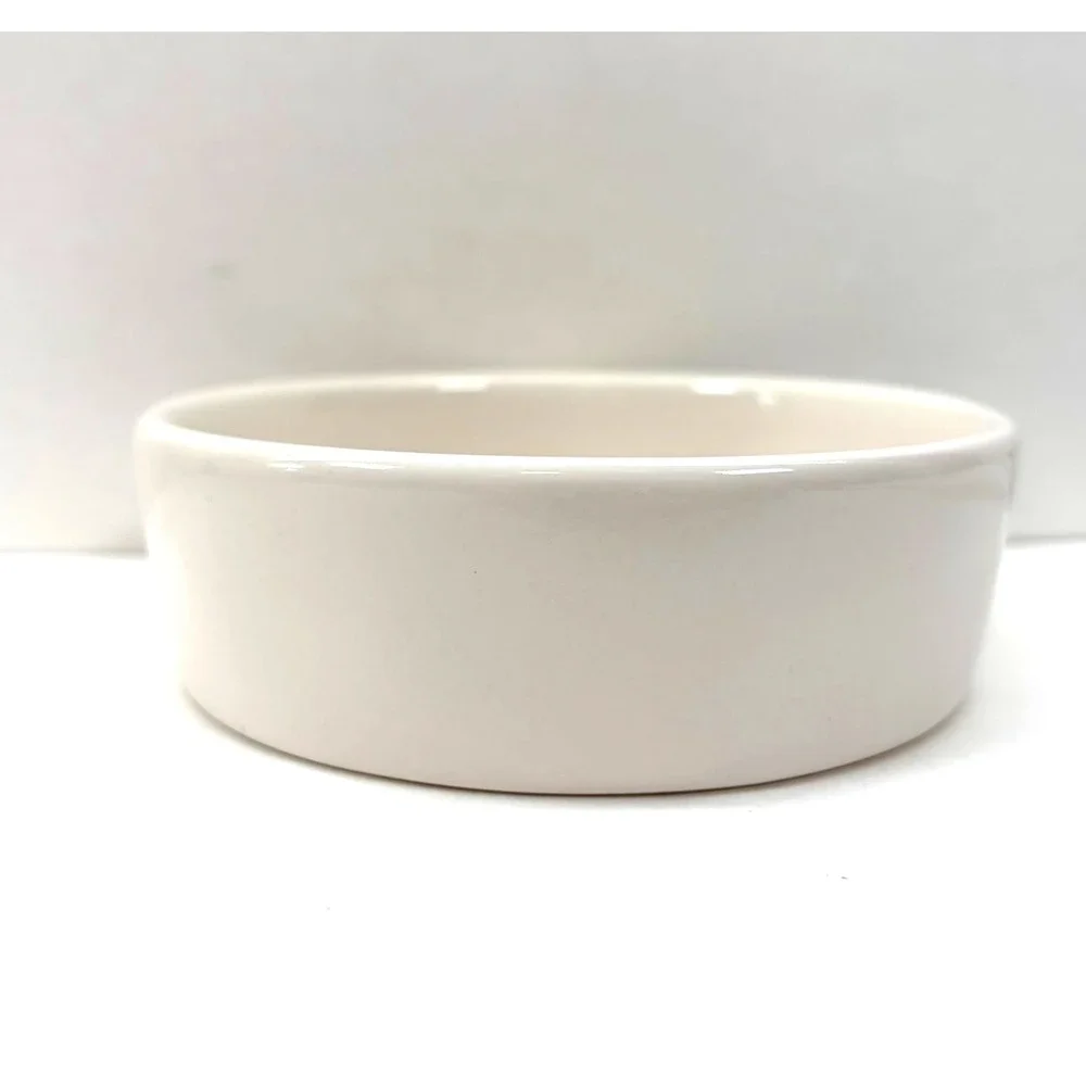 Rae Dunn Ceramic Pet Cat Bowl Cream Black 